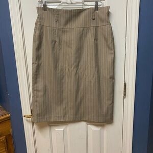 NINETY Womens High Waist Stripe Pencil Career Business Skirt Knee Length 10.